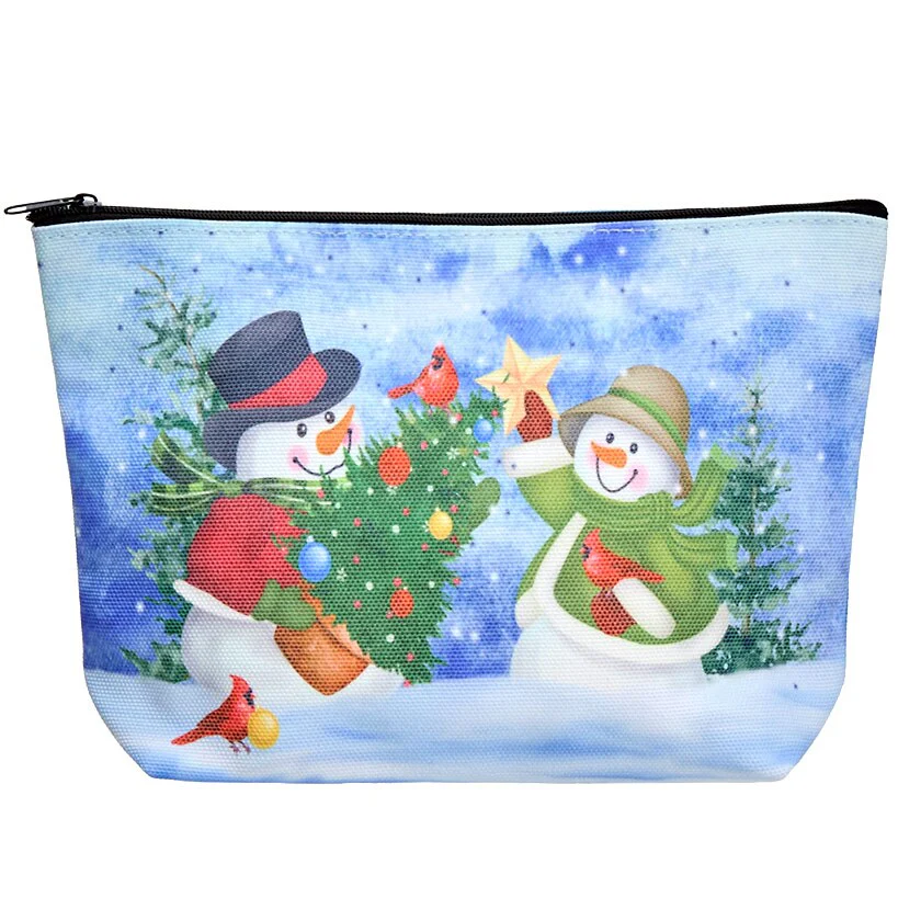 Christmas Zipper Pouch - Snowman or Gingerbread - Image 5