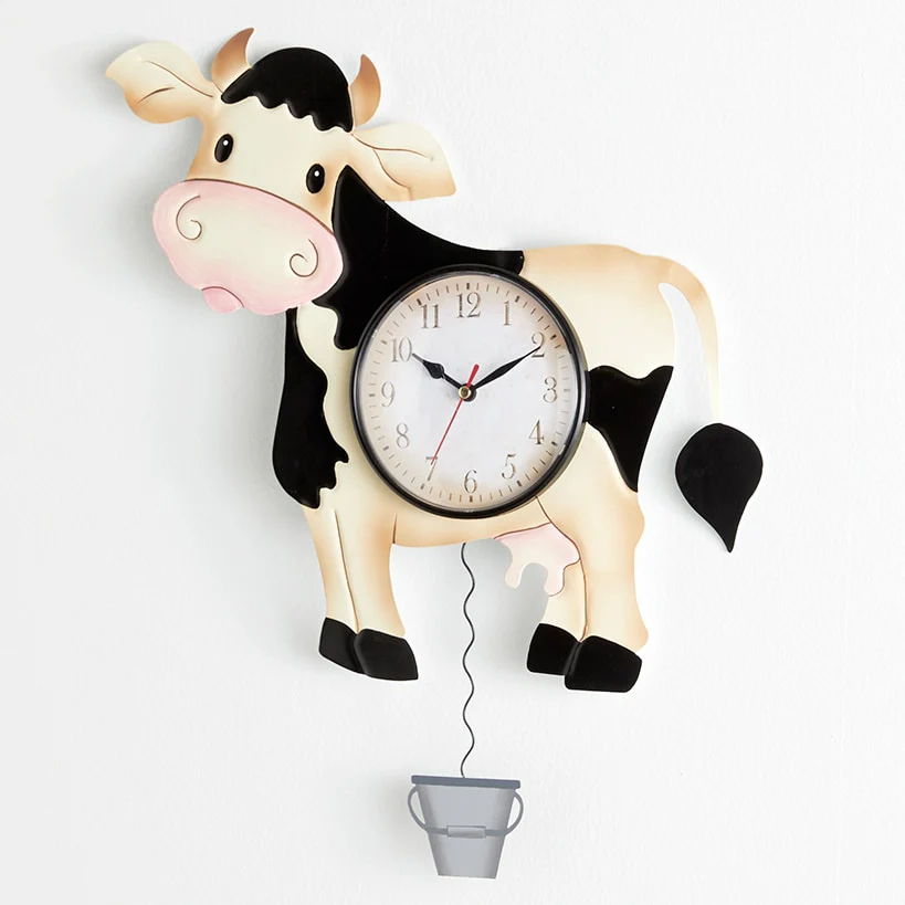 Clock Pendulum Country Theme Barn Cow Pig Rooster - Image 5