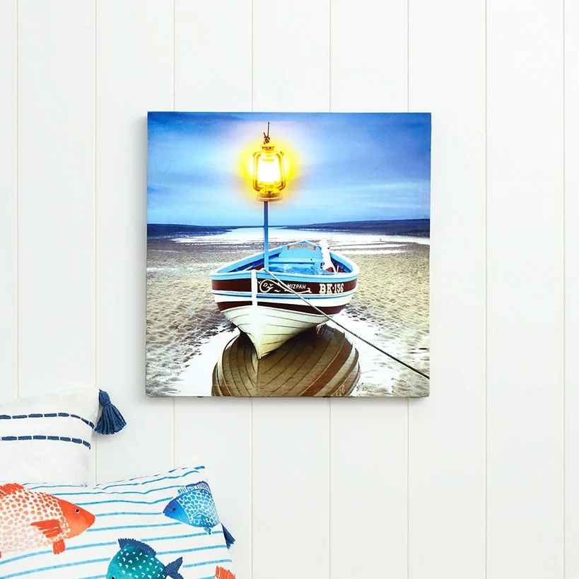 Coastal Lighted Canvas Wall Art - Buoys, Candle, or Coastal - Image 4