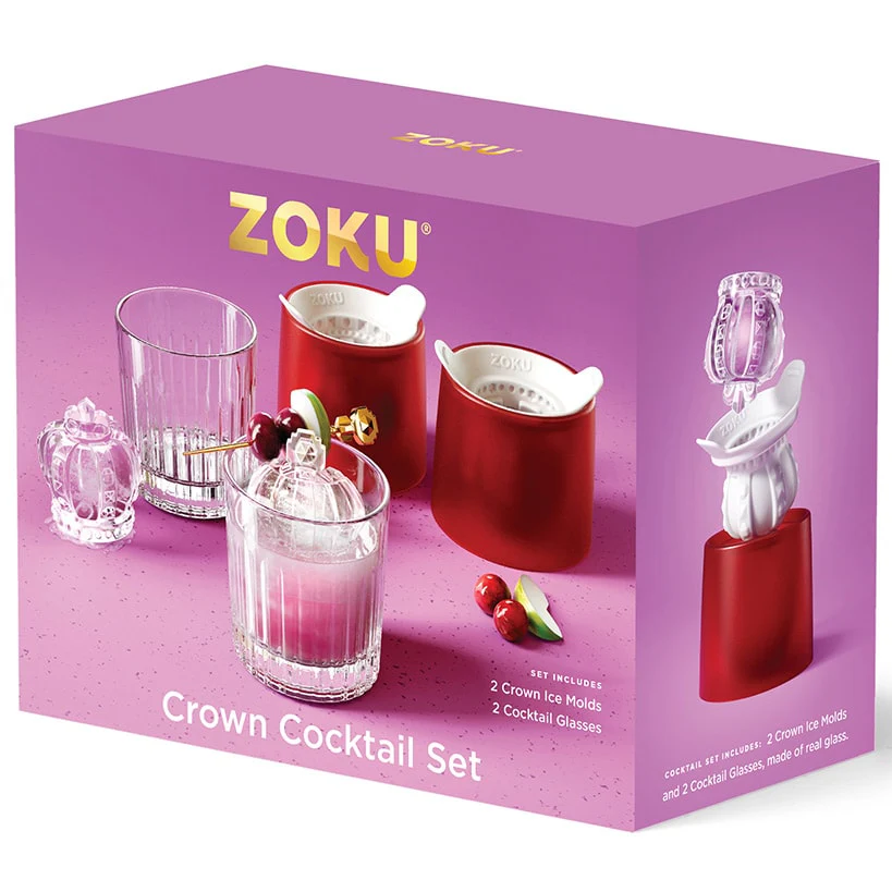 Cocktail Glass and Crown Ice Mold Gift Set - Image 5