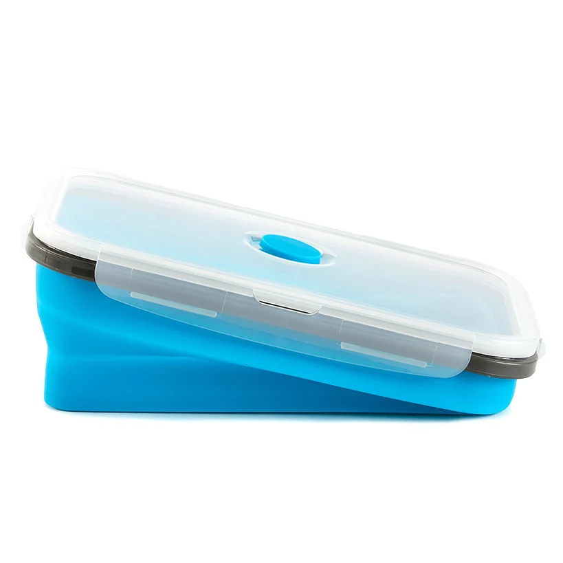 Collapsible Locking Lid Food Storage System Rectangle 8 pc Set - Image 4