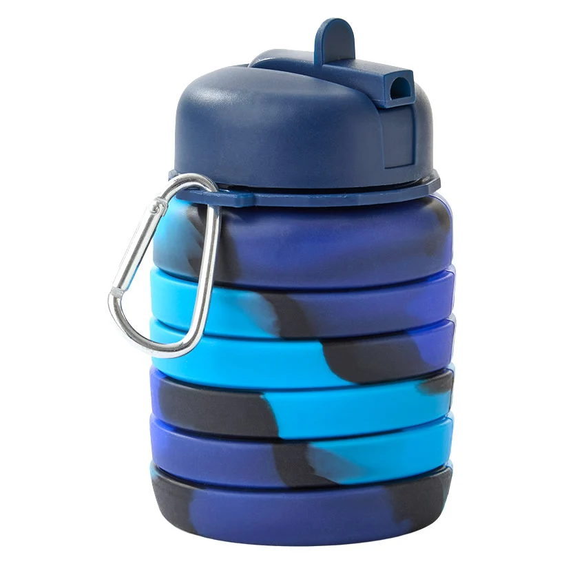 Collapsible Silicone Water Bottle - 17oz. - Outdoor, Hydration, Travel - Image 2