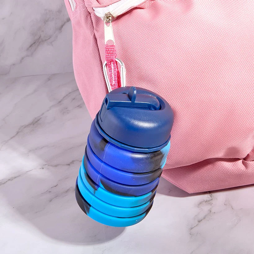 Collapsible Silicone Water Bottle - 17oz. - Outdoor, Hydration, Travel - Image 3