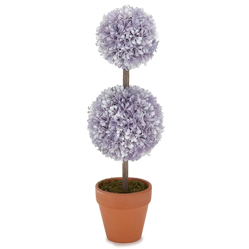 Colorful Faux Boxwood Collection Potted Topiaries - Image 3