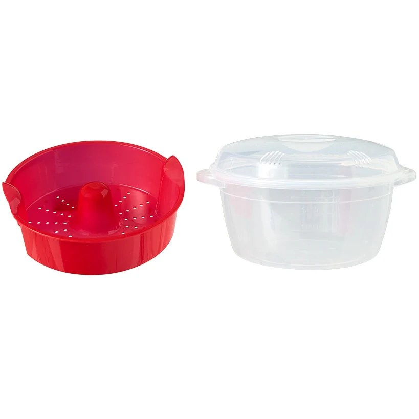 Compact Microwave Rice Cooker or Vegetable Steamer with Lid - Image 2