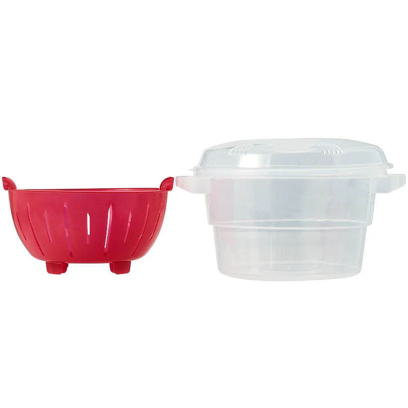 Compact Microwave Rice Cooker or Vegetable Steamer with Lid - Image 4