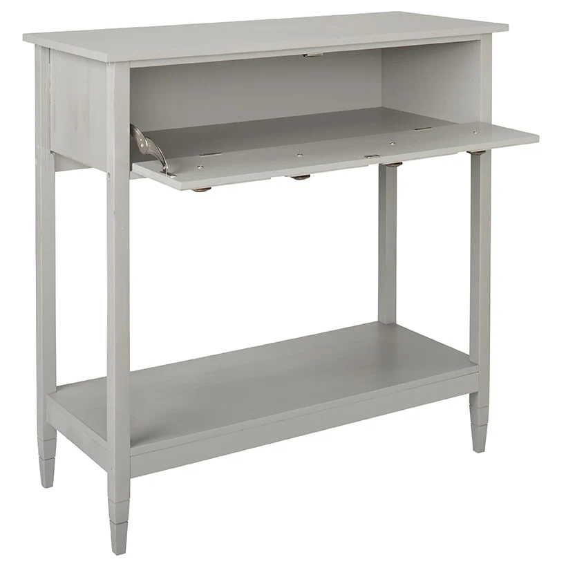 Console Gray Table with Drop-Down Drawer - Image 3