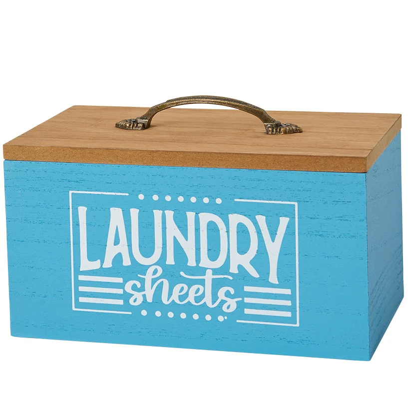 Country Blue Laundry Room - Bag, Lint Bin, Magnets, Sheet Bin, or Wall Sign - Image 4
