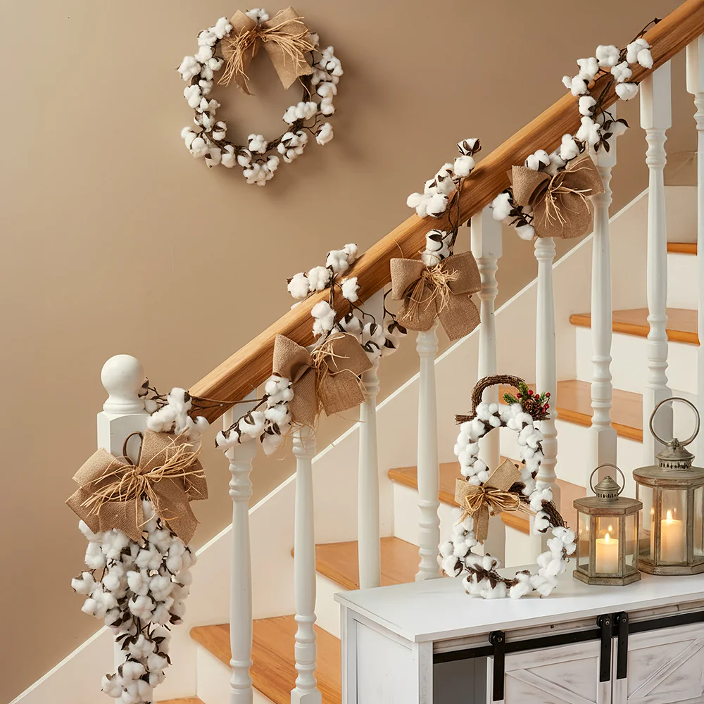 Country Cotton Boll Decor - Image 3