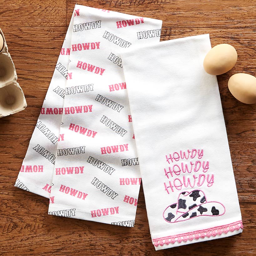 Cowgirl Themed Embroidered Kitchen Towels, Set of 2 - Image 4