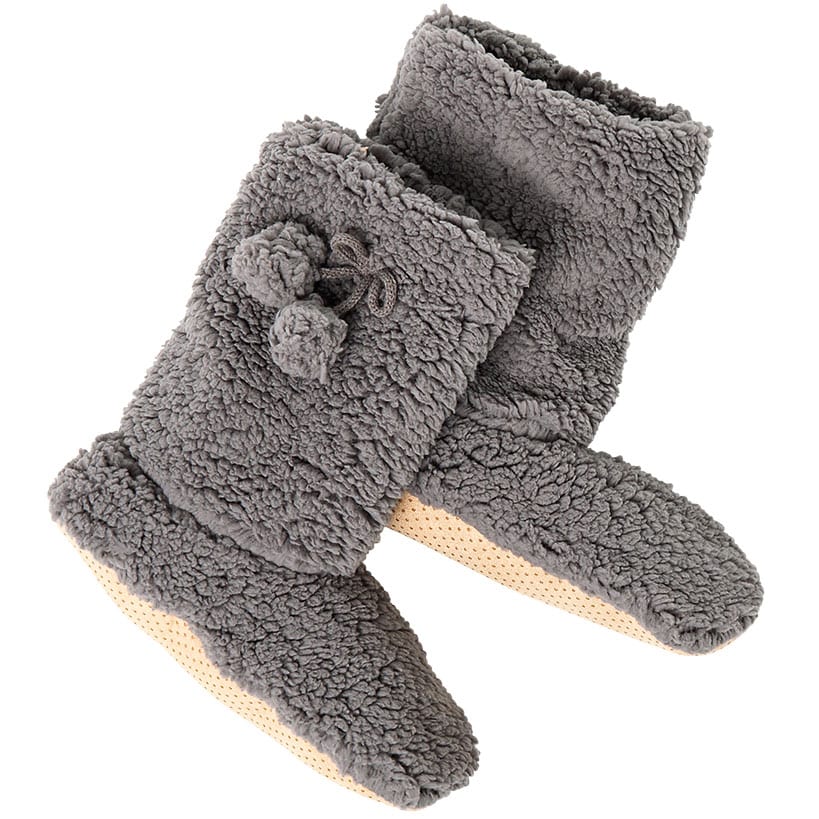 Cozy Sherpa Snuggle Socks Gray Small/Medium - Image 3