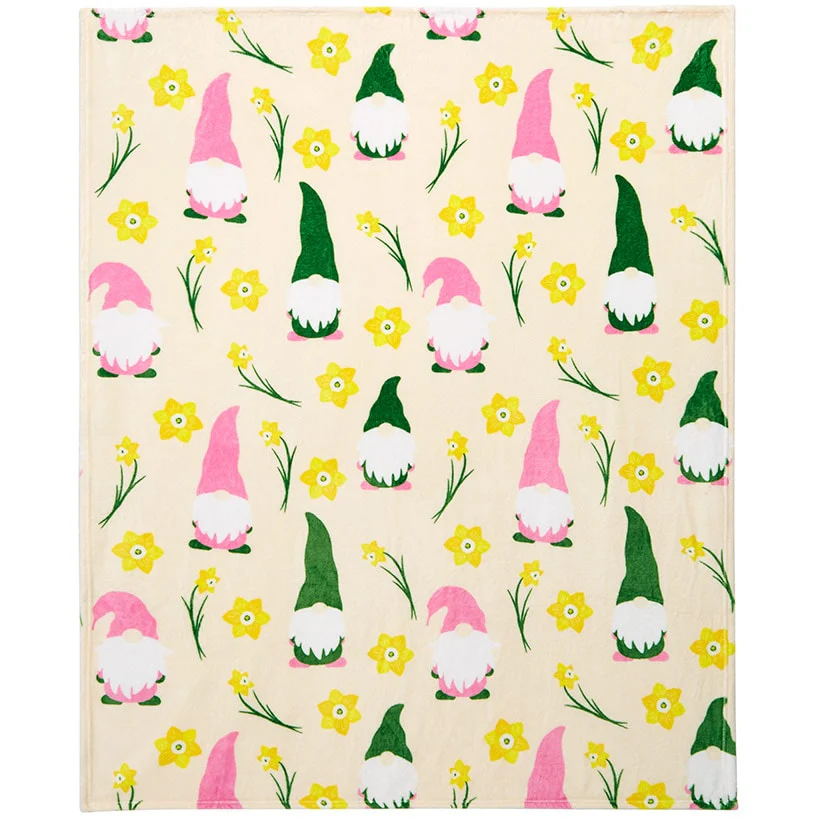 Daffodil Gnomes Plush Throw 50" x 60" - Image 2
