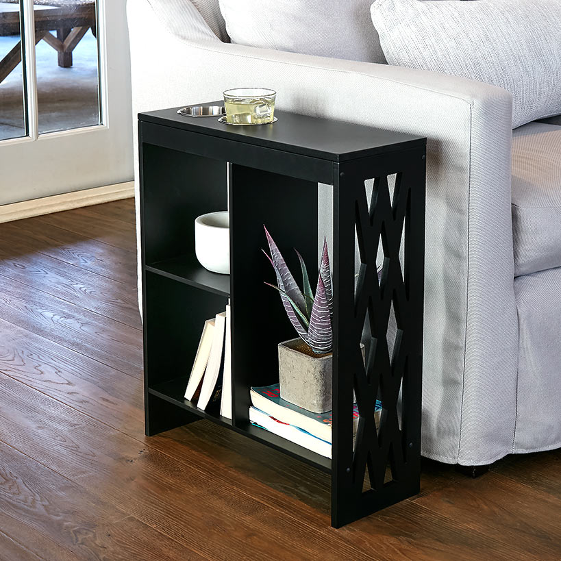 Decorative End Table with Drink Holder - Image 2