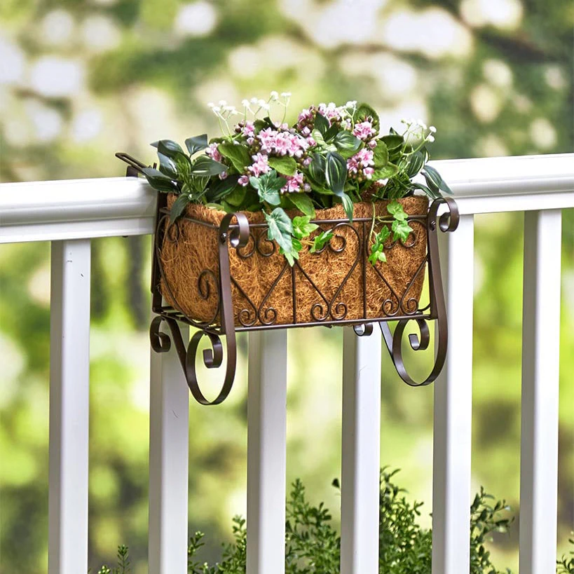Decorative Fence and Rail Planters for Outdoor Flowers - Image 4