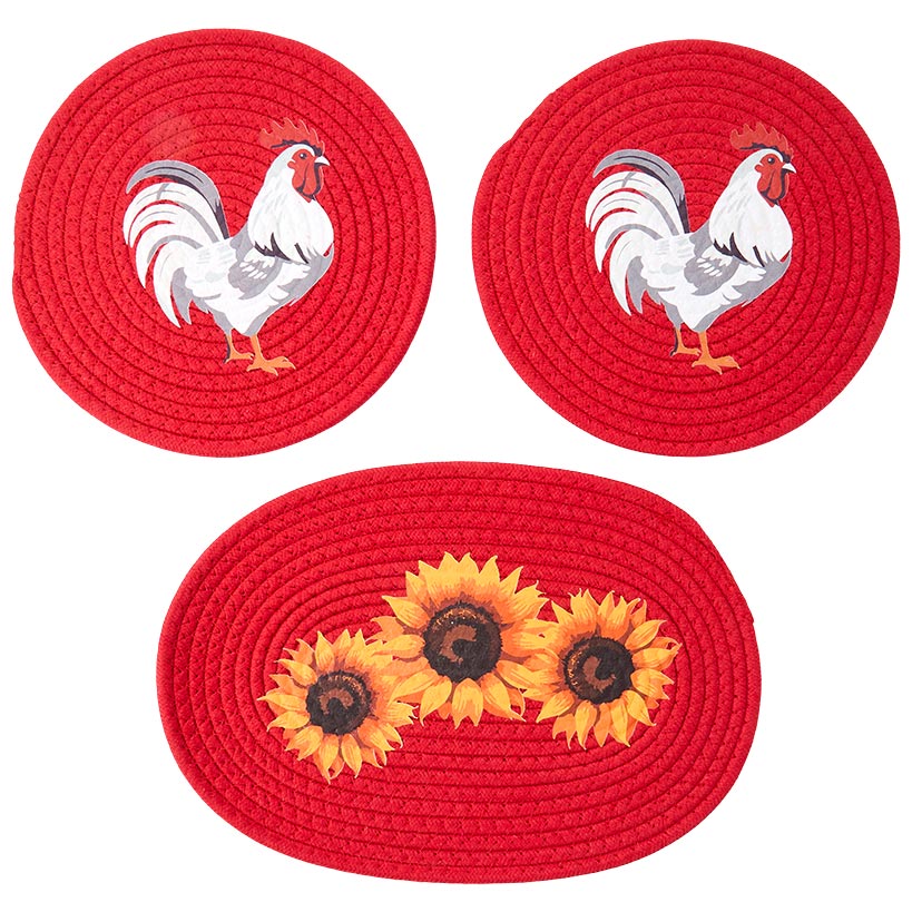Decorative Kitchen Fabric Trivets - Set of 3 - Image 3