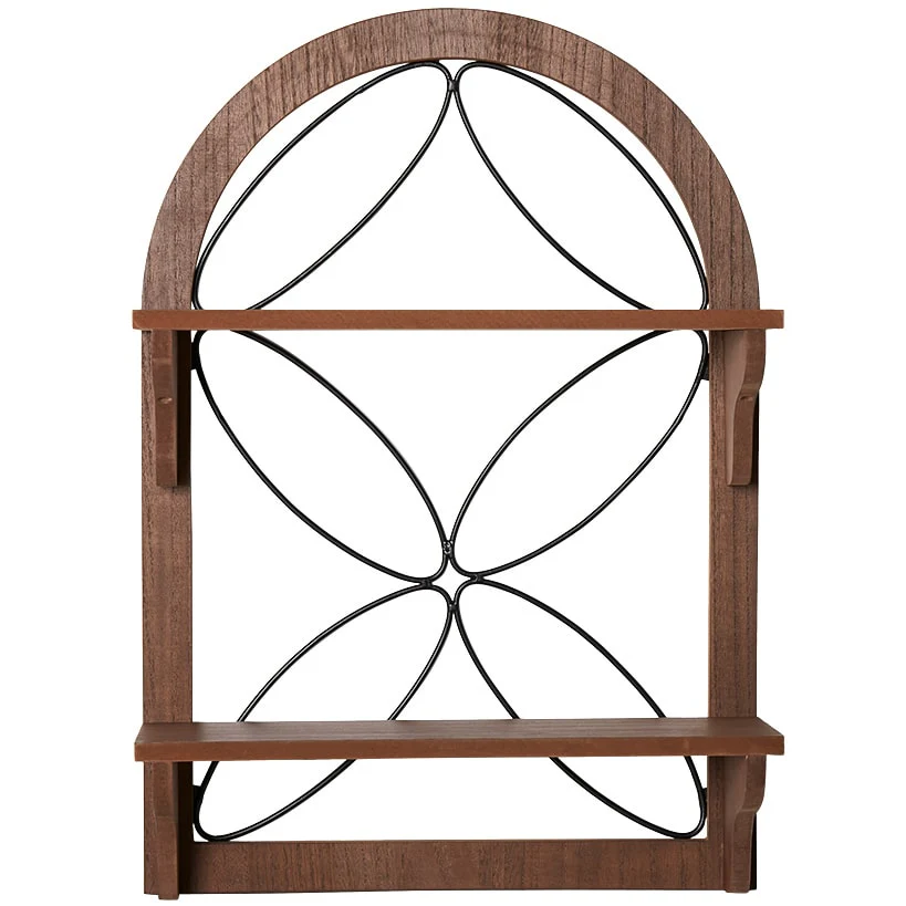 Decorative Wood-Like Console Table or Matching Shelf with Metal Scroll - Image 4