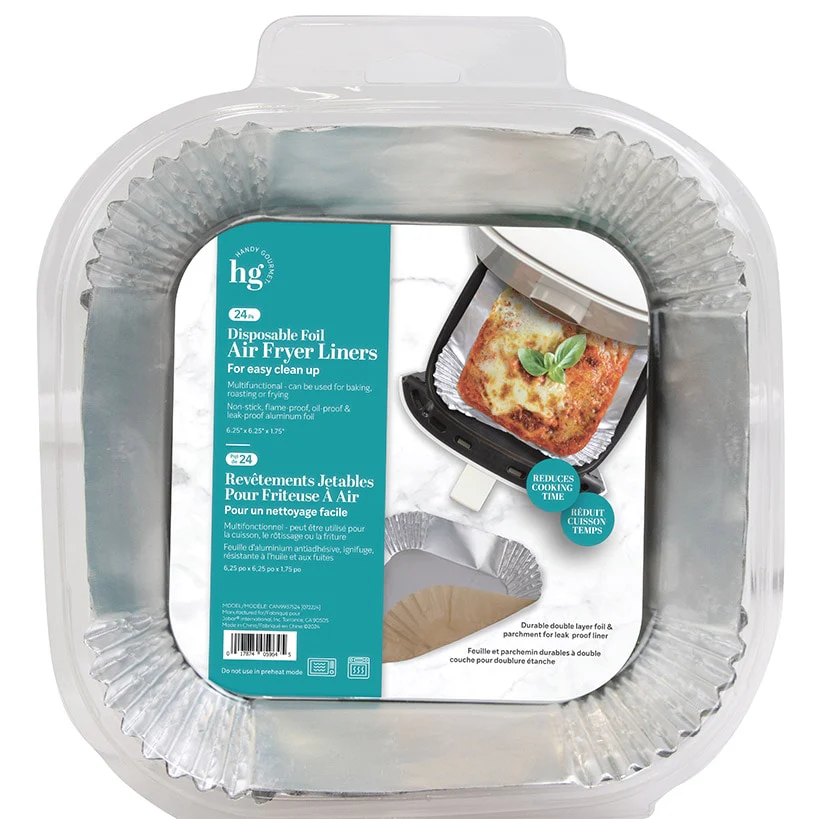 Disposable Foil Air Fryer Liners - Set of 24 - Square or Round - Image 7