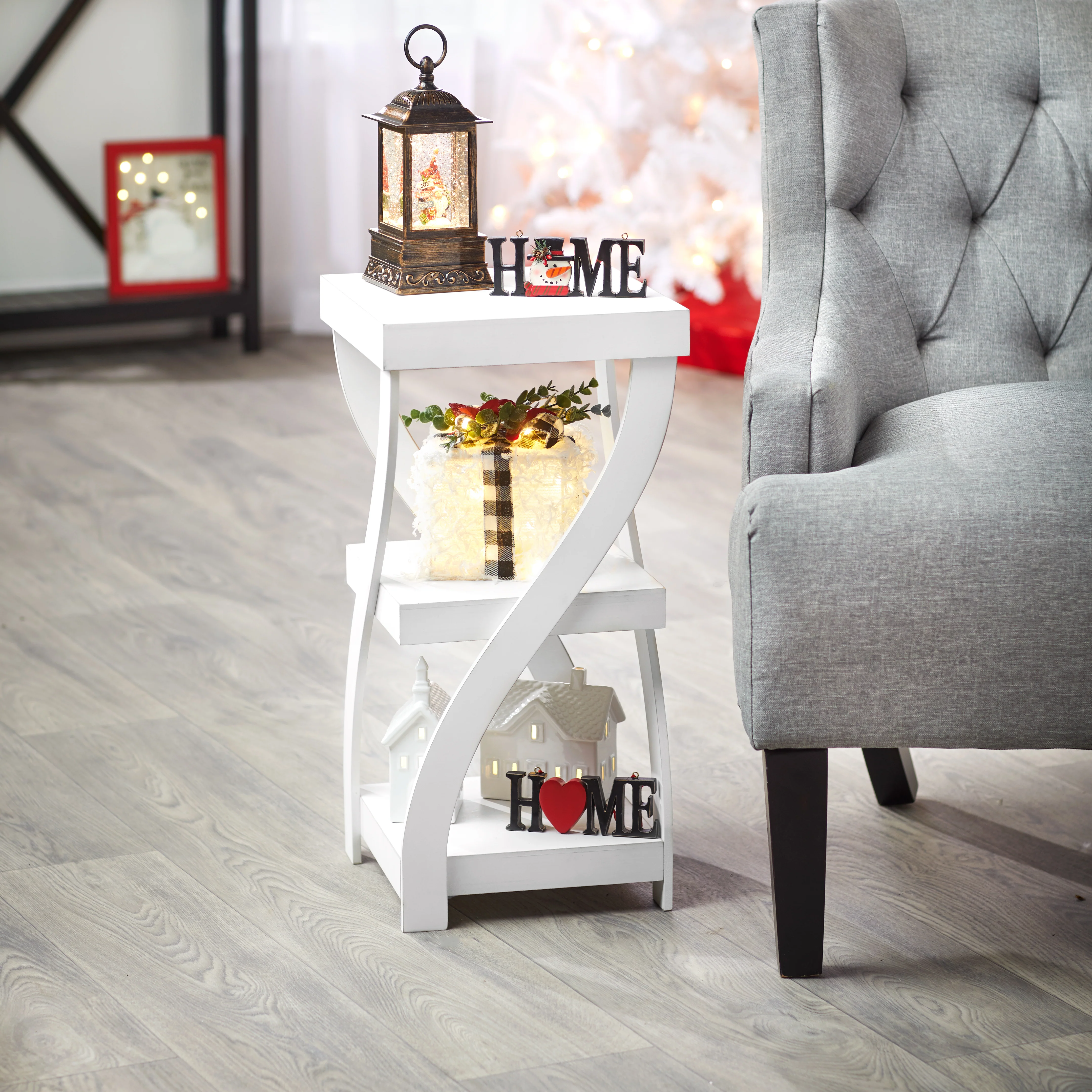 Distressed Twisted Wood Accent Table - Image 10