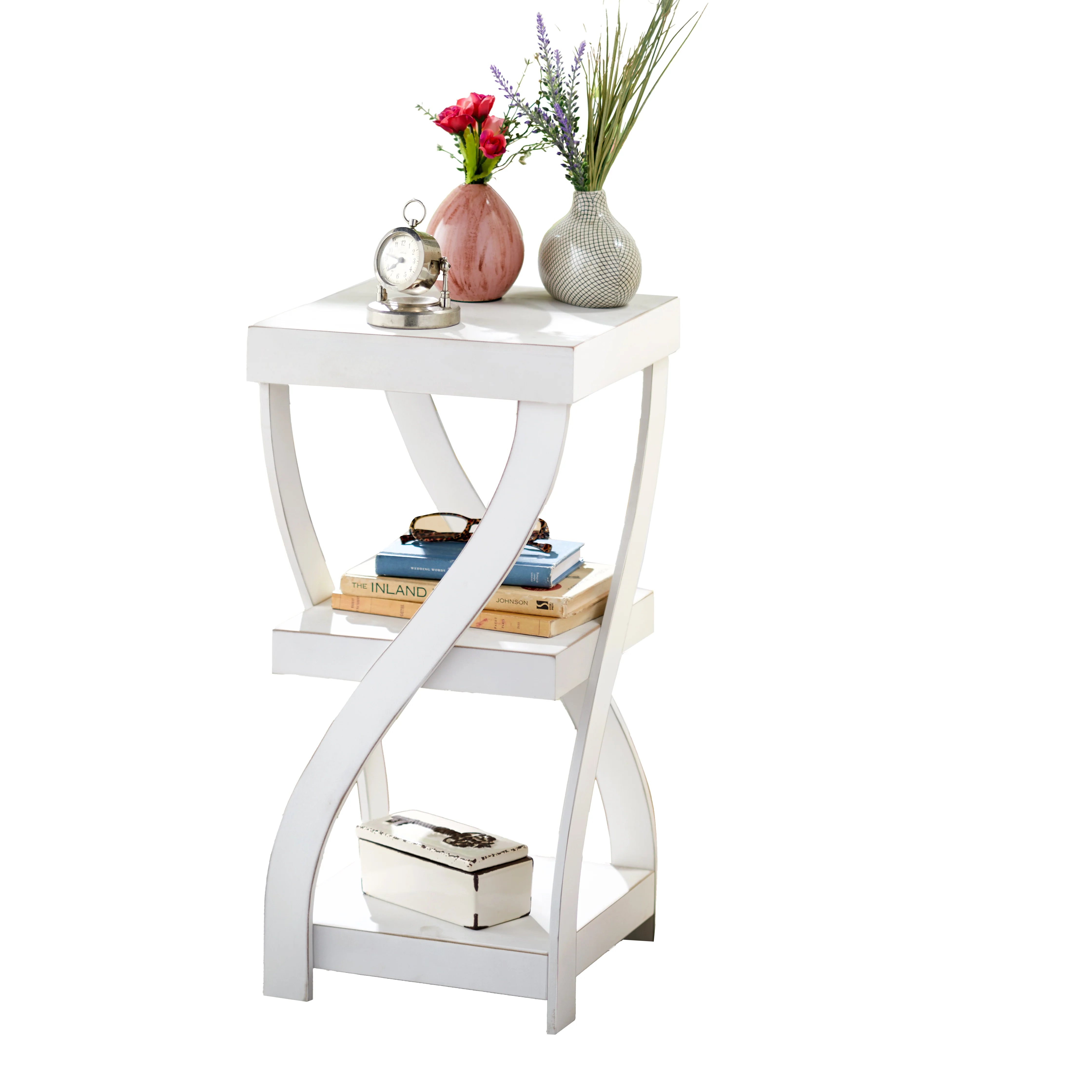 Distressed Twisted Wood Accent Table - Image 11