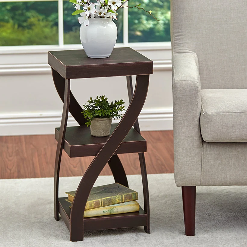 Distressed Twisted Wood Accent Table - Image 3