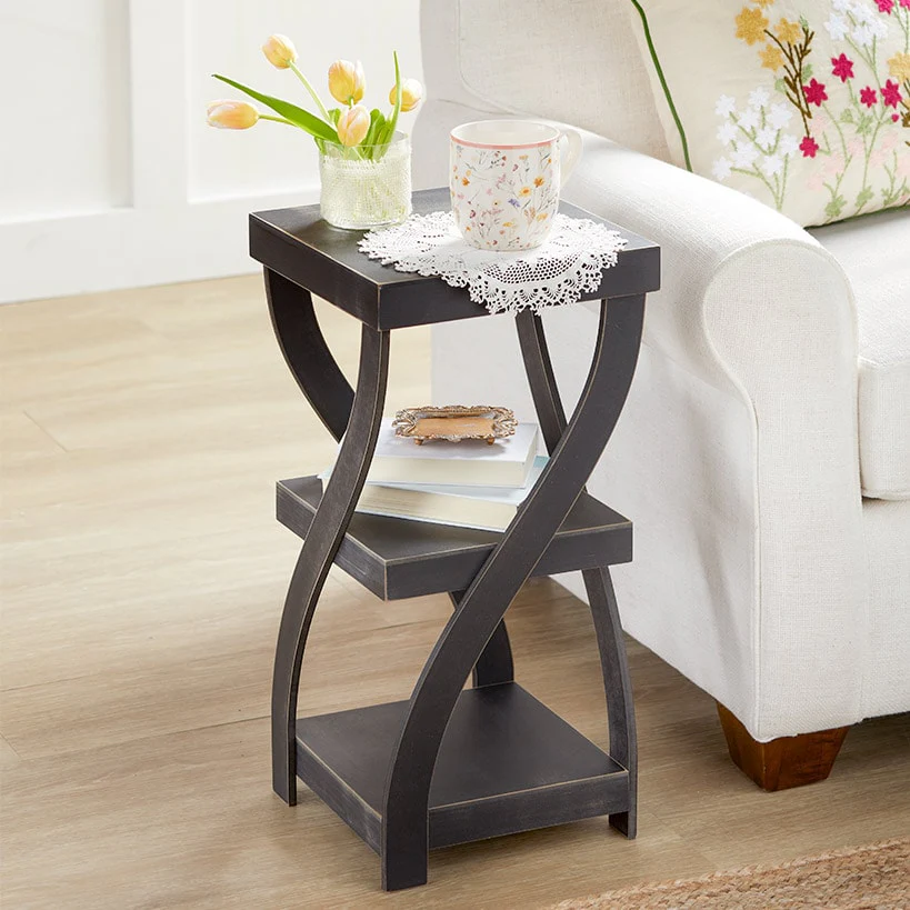 Distressed Twisted Wood Accent Table - Image 6
