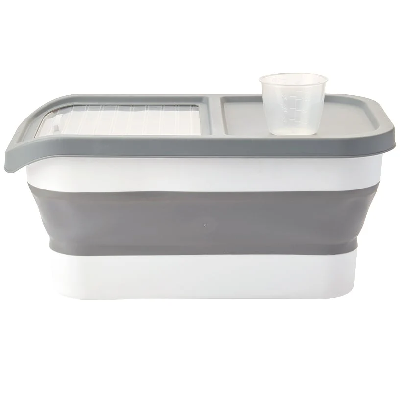 Dog Food Storage Container - Collapsible, 18LB Capacity, Sliding Lid - Image 5
