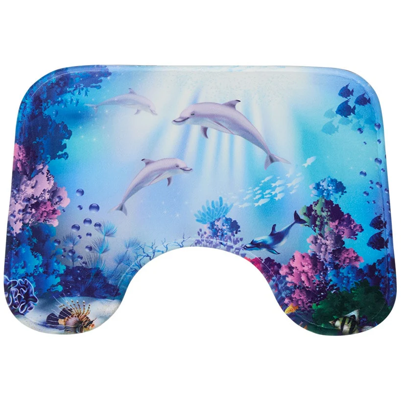 Dolphin Memory Foam Bath Rugs and Shower Curtain 16 Pc Set - Image 3