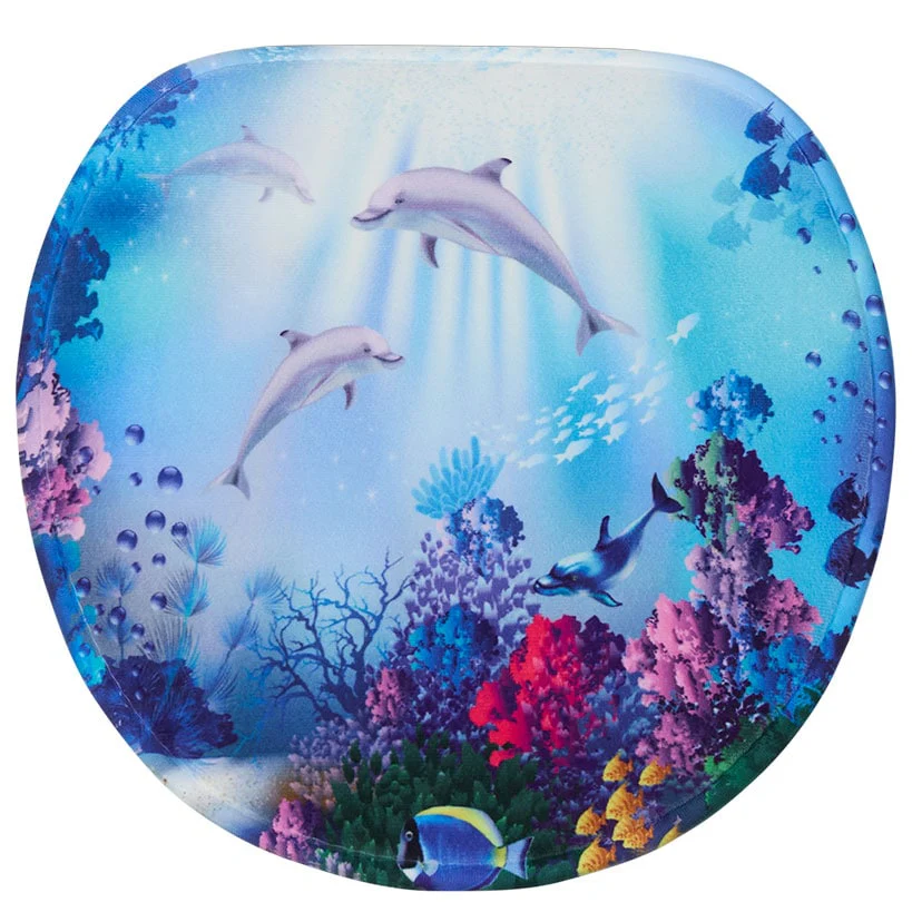 Dolphin Memory Foam Bath Rugs and Shower Curtain 16 Pc Set - Image 5