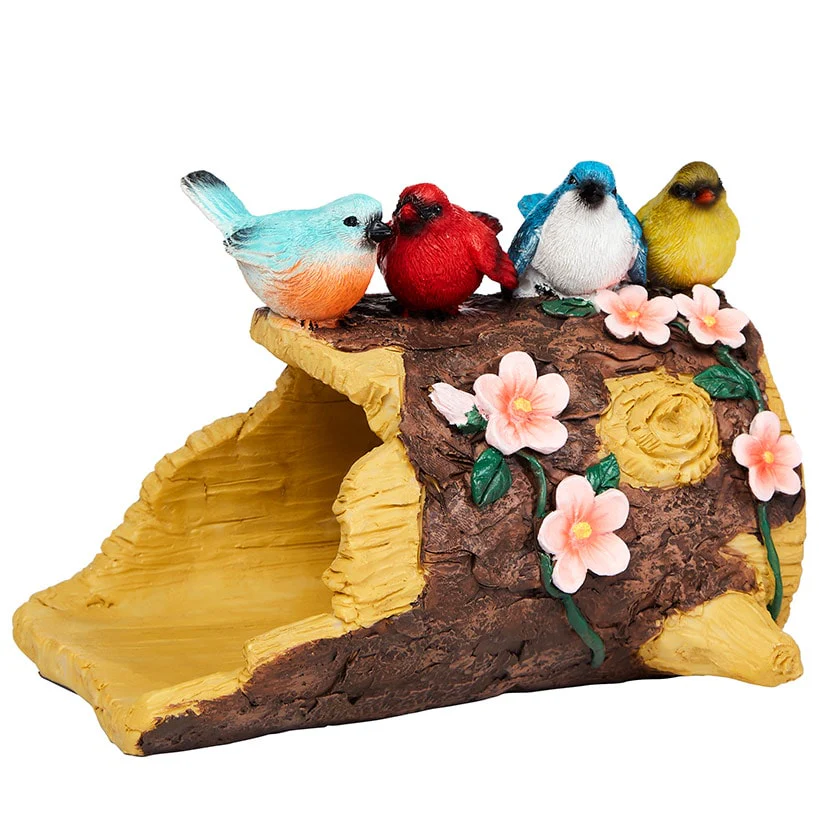 Down Spout Cover Wood Log With Butterflies Or Birds - Image 4