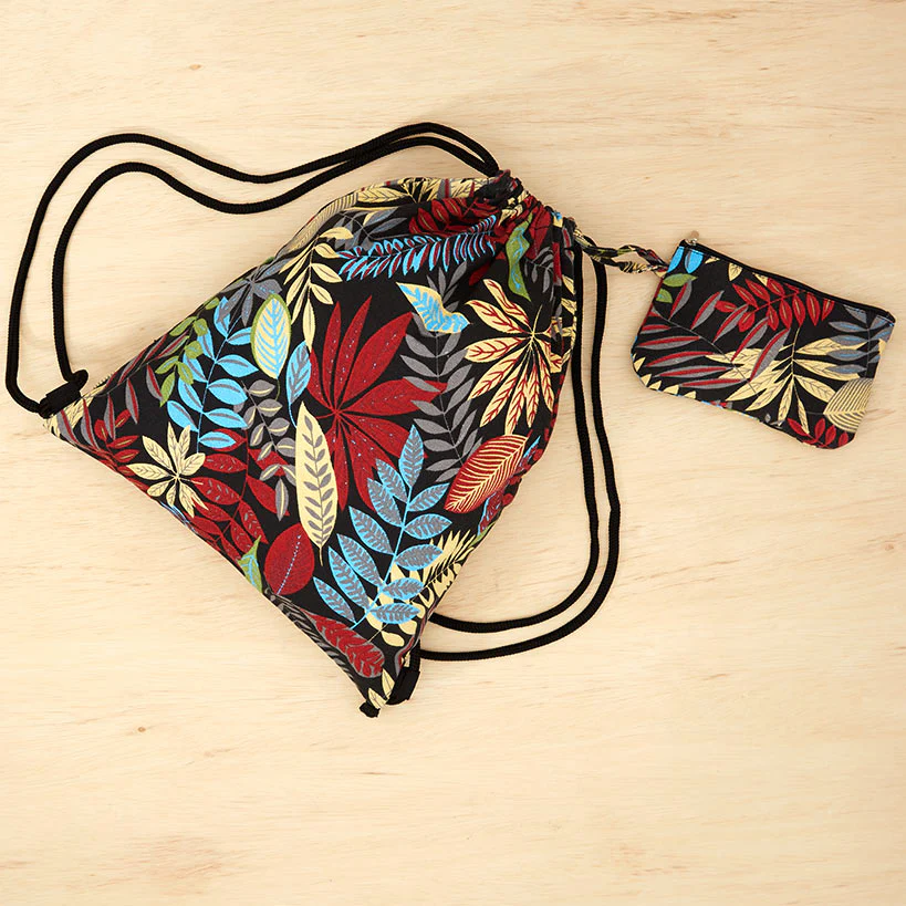 Drawstring Bag wtih Small Pouch - Image 2