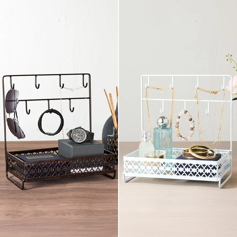 Dresser Top Organizer with Hooks