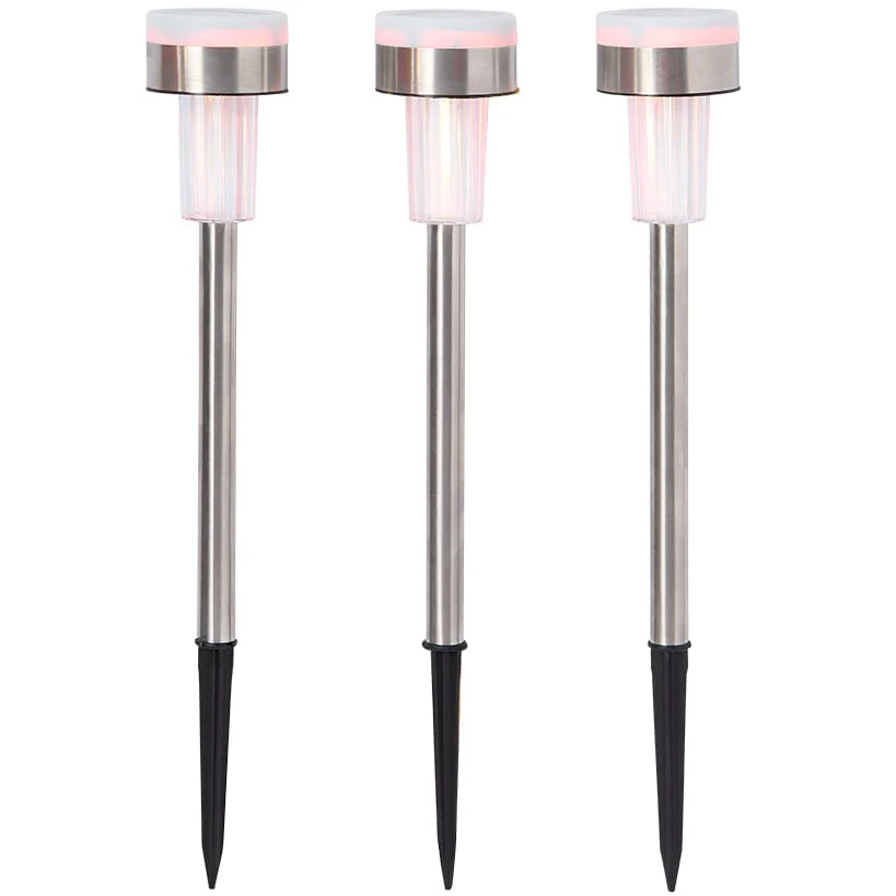 Dual-Lit Solar LED Garden Stakes - Set of 3 - Image 4
