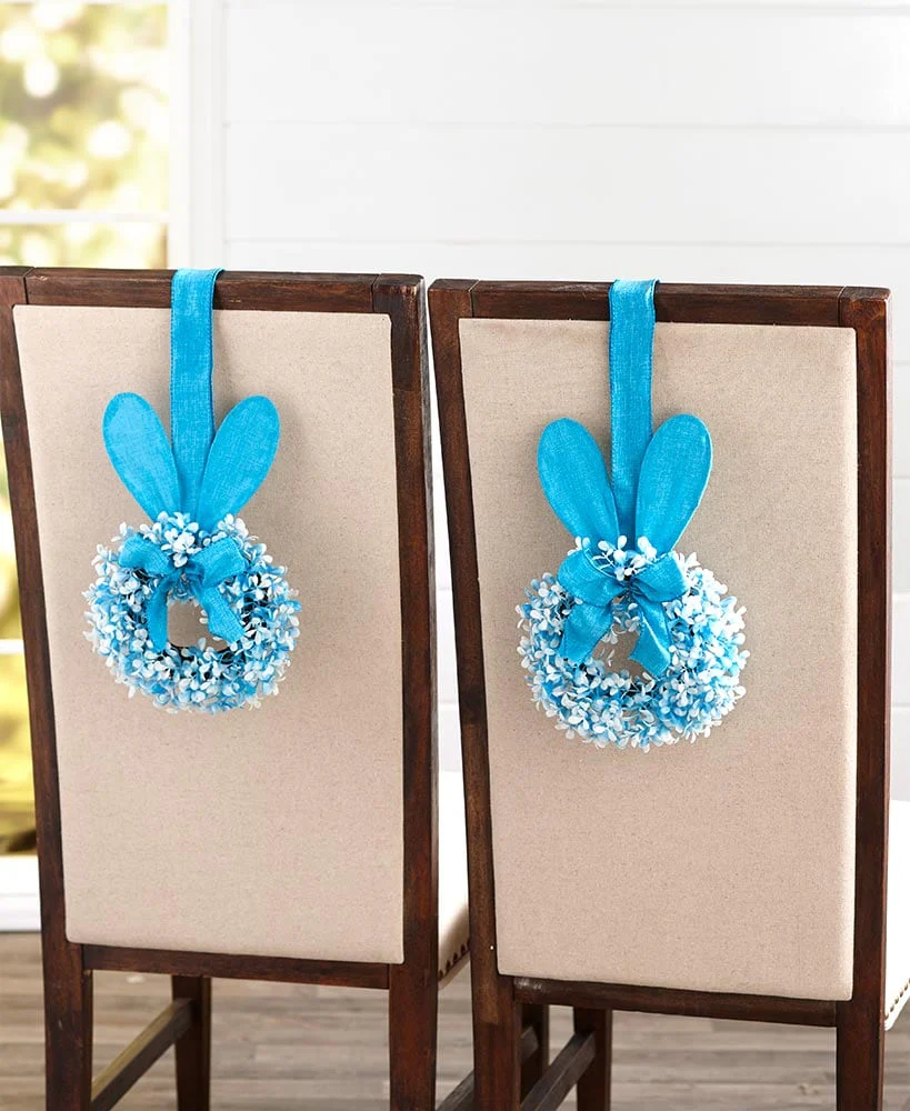Easter Bunny Cabinet Wreath - Blue, Pink, Or Purple - Image 2