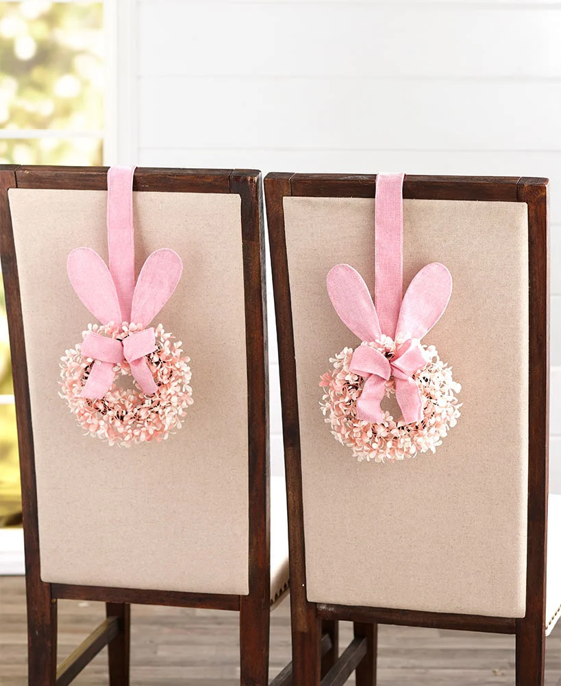 Easter Bunny Cabinet Wreath - Blue, Pink, Or Purple - Image 4