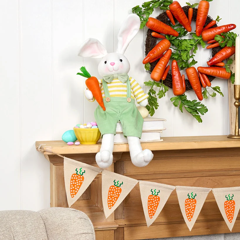 Easter Country Bunnies, Decorative Carrot Garland, or Carrot Wreath - Image 9