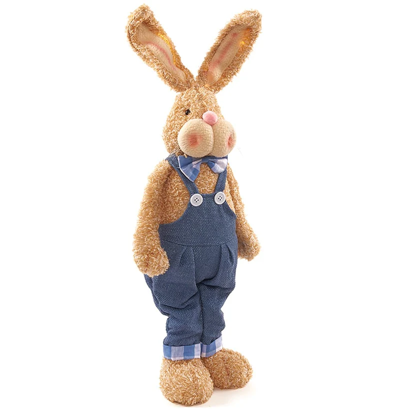 Easter Country Bunnies With Lighted Ears Or Blue Carrot Garland - Image 15