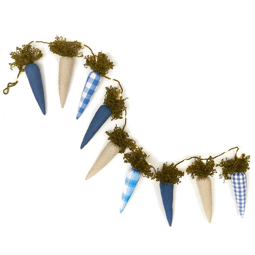 Easter Country Bunnies With Lighted Ears Or Blue Carrot Garland - Image 16