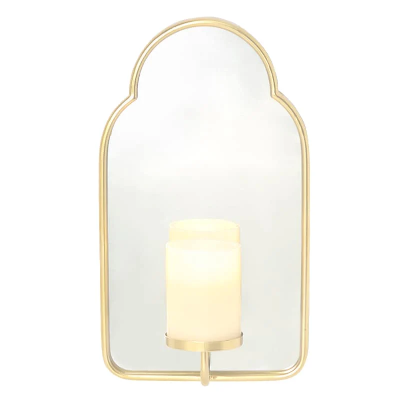 Elegant Mirror Wall Sconce With LED Candle - Black or Gold - Image 9