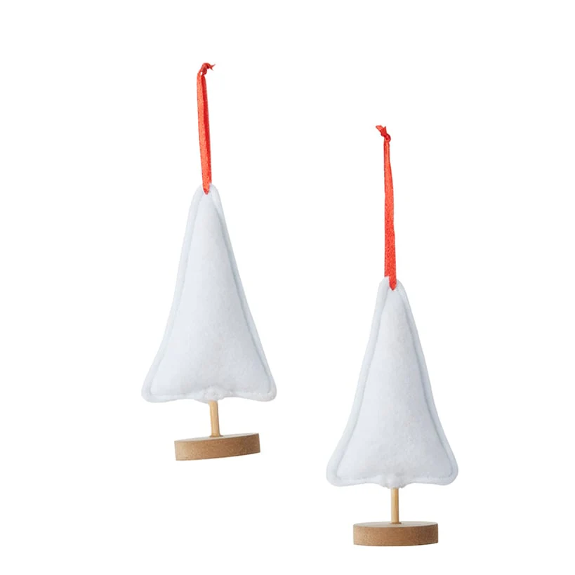 Embellished Plush Tree Ornaments Set of 2 - Image 4