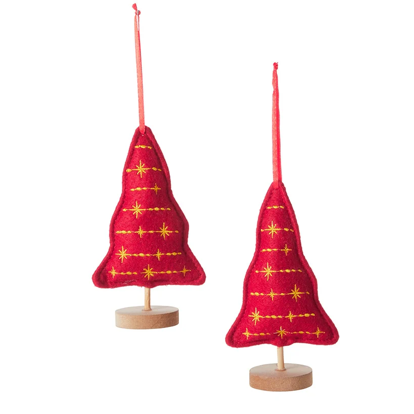 Embellished Plush Tree Ornaments Set of 2 - Image 8