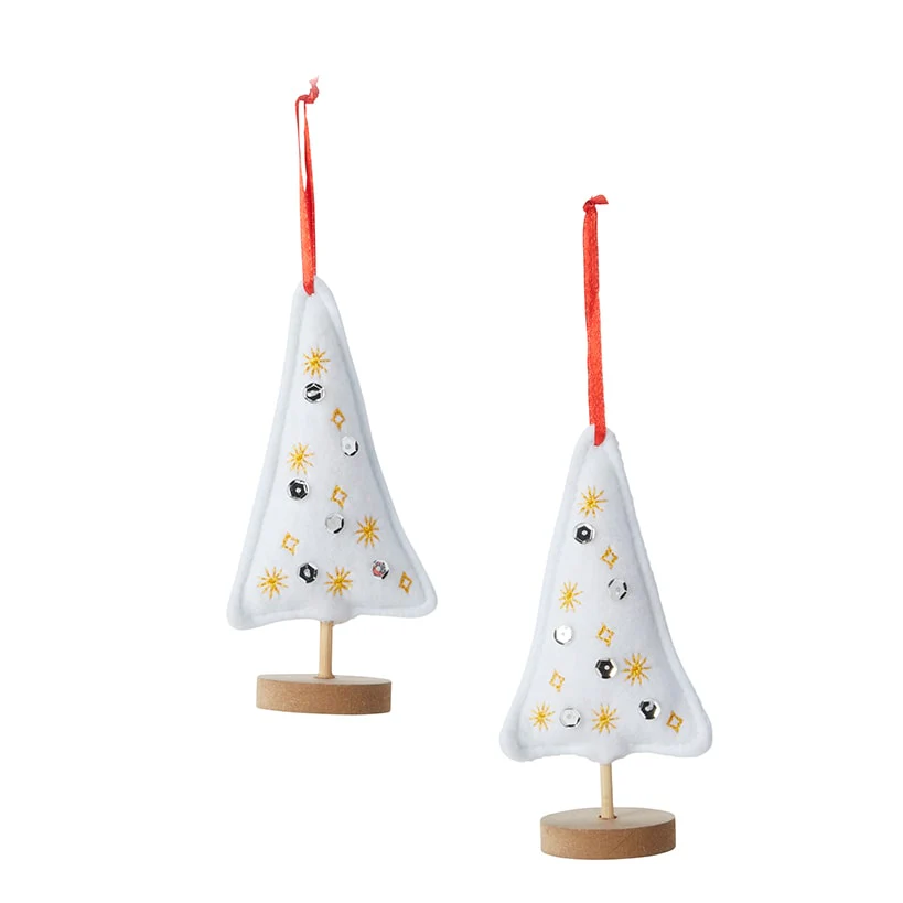 Embellished Plush Tree Ornaments Set of 2 - Image 9