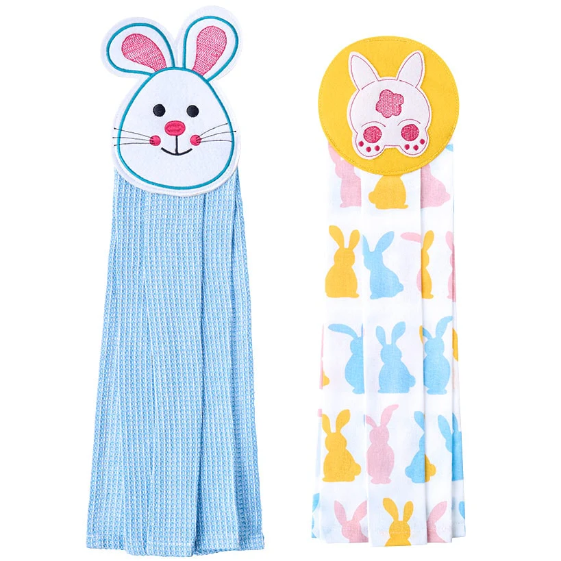 Embroidered Bunny Kitchen Towels Set of 2 - Image 3