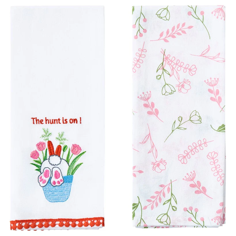 Embroidered Bunny Kitchen Towels Set of 2 - Image 4