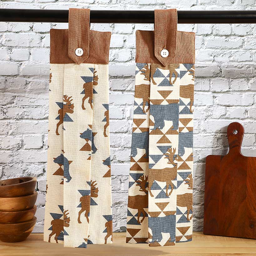 Embroidered Kitchen Towels Lodge Set of 2 - Image 4