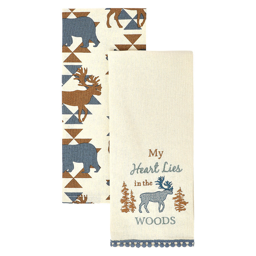 Embroidered Kitchen Towels Lodge Set of 2 - Image 7