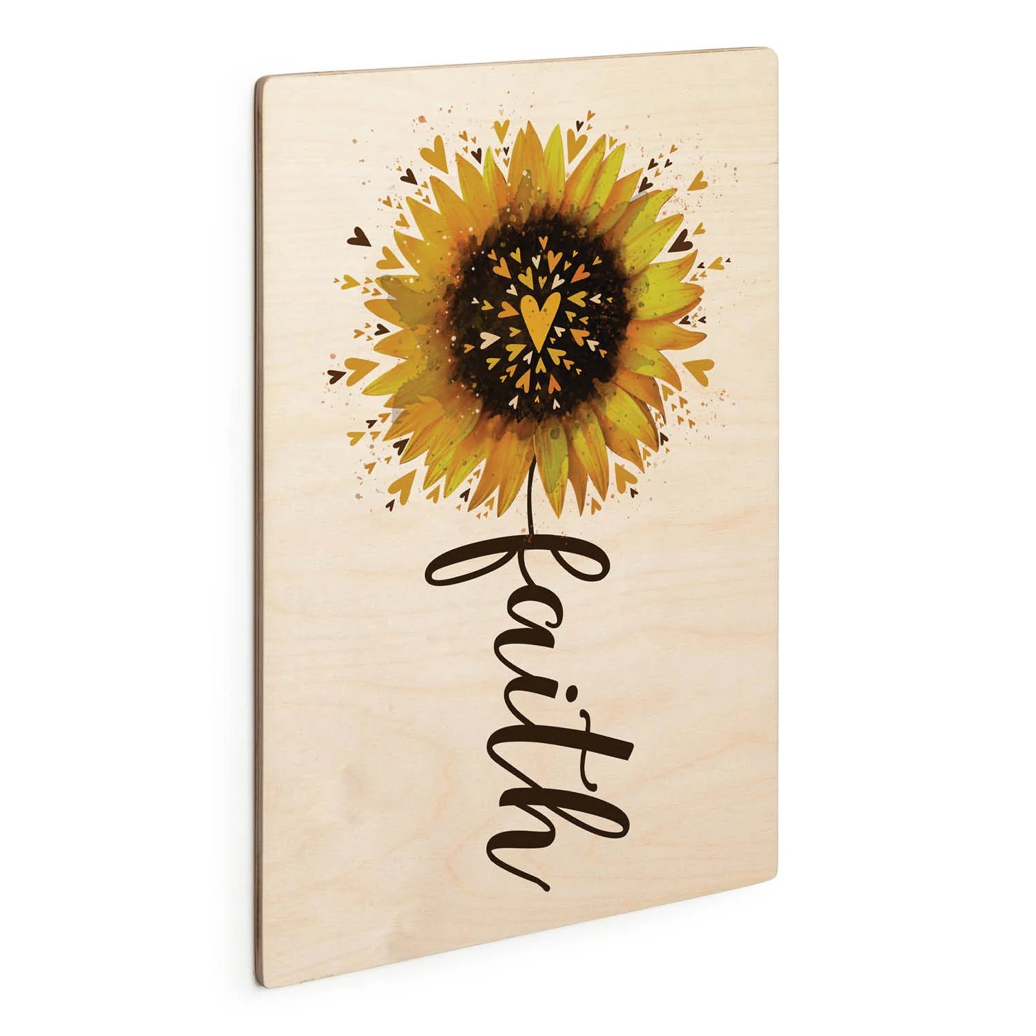 Faith Sunflower Wood Art Plaque - Image 3