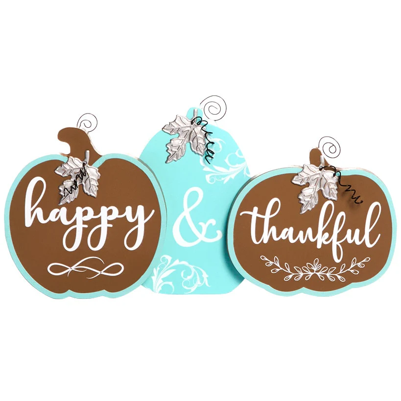 Fall Pumpkin Sentiment Sign-Happy and Thankful - Image 2