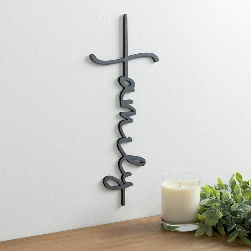 Family Cross Wood Plaque