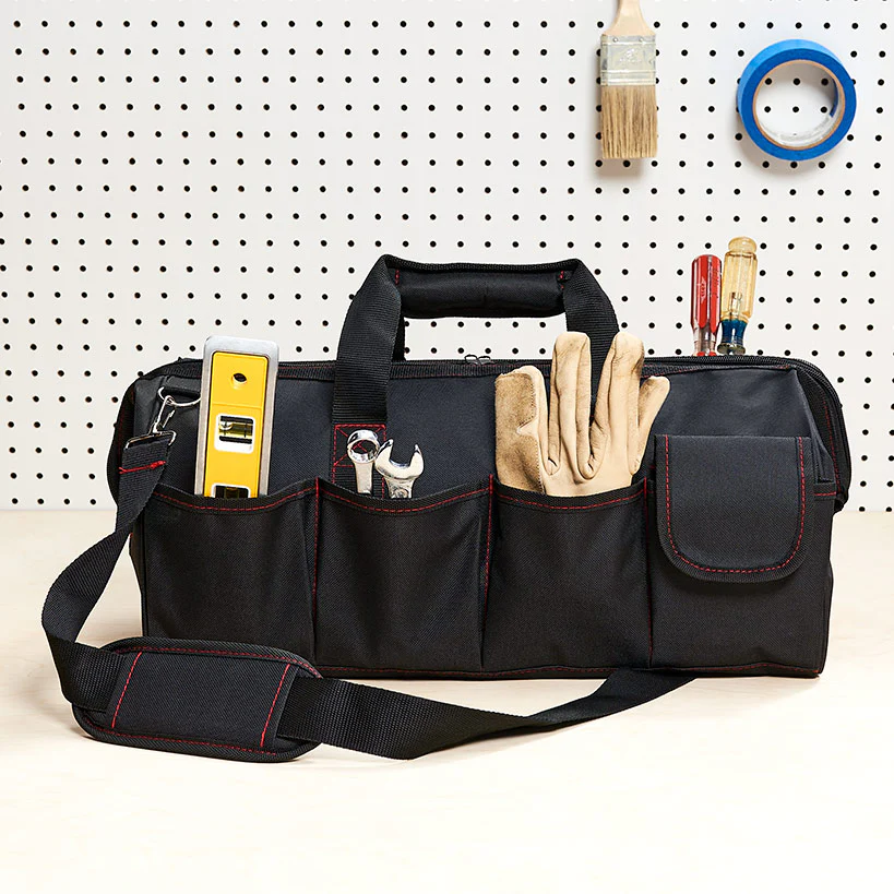 Fix-It 18" Tool Bag made With Carry Handle 6 pockets And Rubber Feet