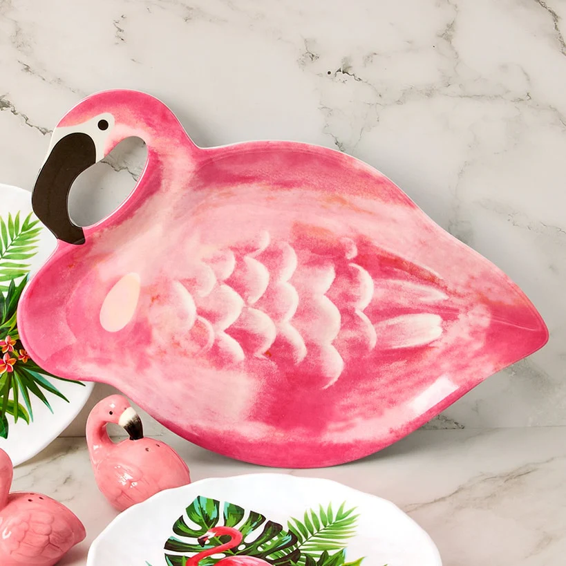 Flamingo in Paradise Tableware - 12" Serving Platter - Image 2